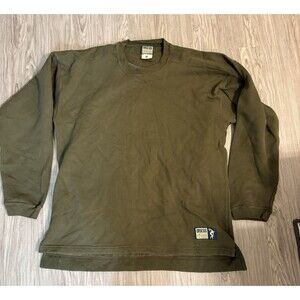 Vintage 90s Discus Athletics Blank Navy Boxy Crewneck Sweatshirt Sz Large Olive